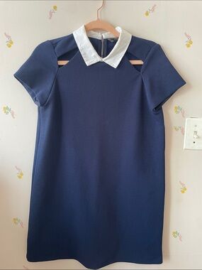 Zara Navy Mini Dress with White Collar